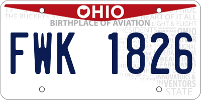 OH license plate FWK1826