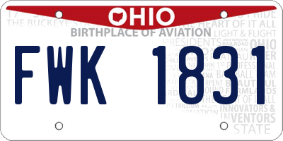 OH license plate FWK1831