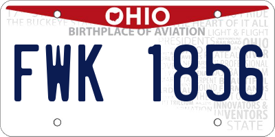 OH license plate FWK1856