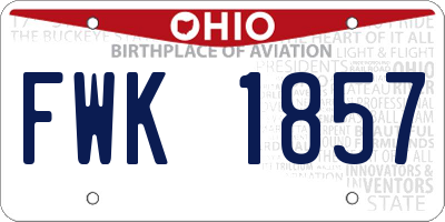 OH license plate FWK1857