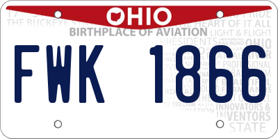 OH license plate FWK1866