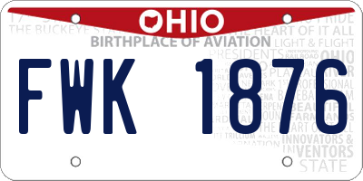 OH license plate FWK1876