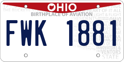 OH license plate FWK1881