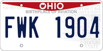 OH license plate FWK1904