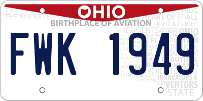 OH license plate FWK1949