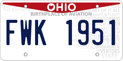 OH license plate FWK1951
