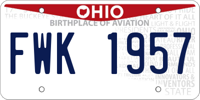 OH license plate FWK1957