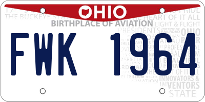 OH license plate FWK1964
