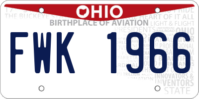 OH license plate FWK1966
