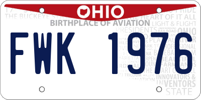OH license plate FWK1976