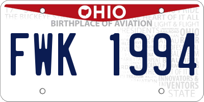 OH license plate FWK1994