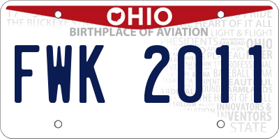 OH license plate FWK2011