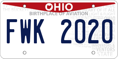 OH license plate FWK2020