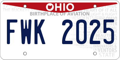 OH license plate FWK2025