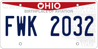 OH license plate FWK2032