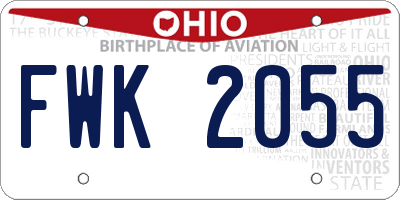 OH license plate FWK2055