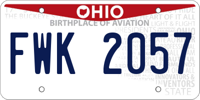 OH license plate FWK2057