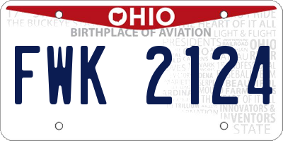 OH license plate FWK2124