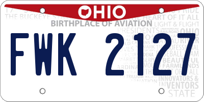 OH license plate FWK2127
