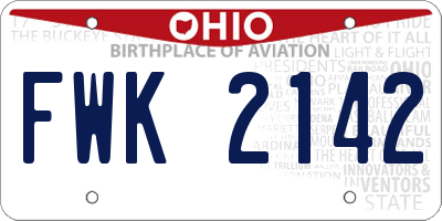 OH license plate FWK2142