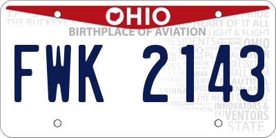 OH license plate FWK2143