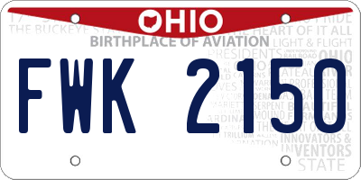 OH license plate FWK2150