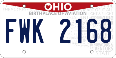 OH license plate FWK2168
