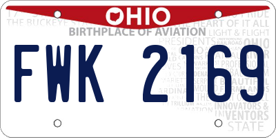 OH license plate FWK2169
