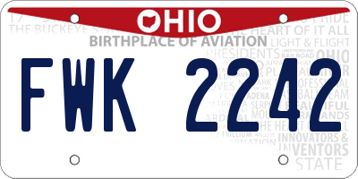 OH license plate FWK2242
