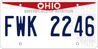 OH license plate FWK2246