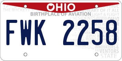 OH license plate FWK2258