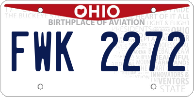 OH license plate FWK2272