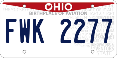 OH license plate FWK2277
