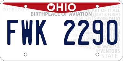 OH license plate FWK2290