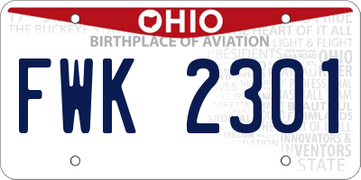 OH license plate FWK2301
