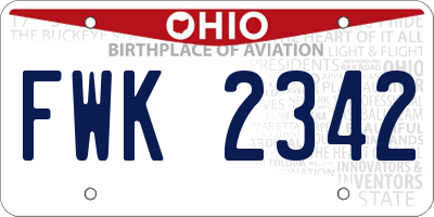 OH license plate FWK2342
