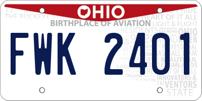 OH license plate FWK2401