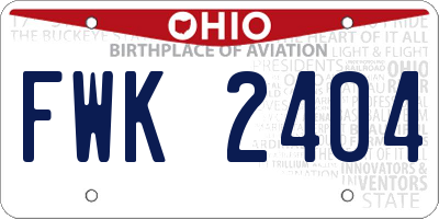 OH license plate FWK2404