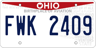 OH license plate FWK2409