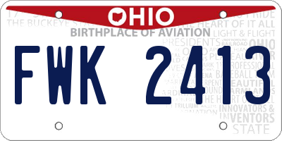 OH license plate FWK2413