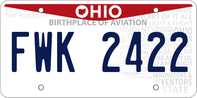 OH license plate FWK2422