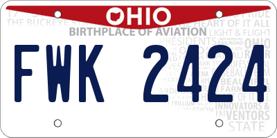 OH license plate FWK2424