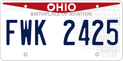 OH license plate FWK2425