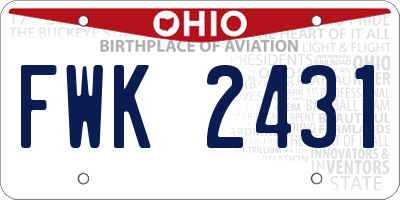 OH license plate FWK2431