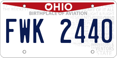 OH license plate FWK2440