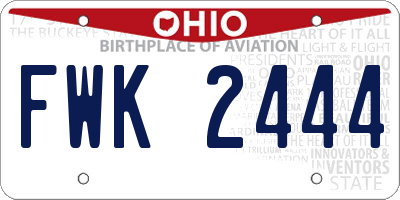 OH license plate FWK2444