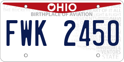 OH license plate FWK2450