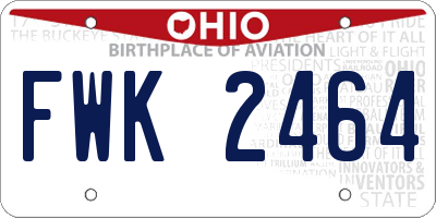 OH license plate FWK2464