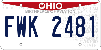 OH license plate FWK2481