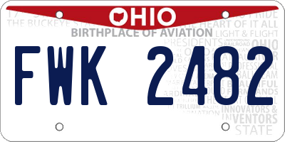 OH license plate FWK2482